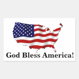 Rectangulaire Sticker Drapeau de Dieu Béni Amérique États-Unis