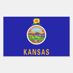 Rectangulaire Sticker Drapeau de l'État du Kansas