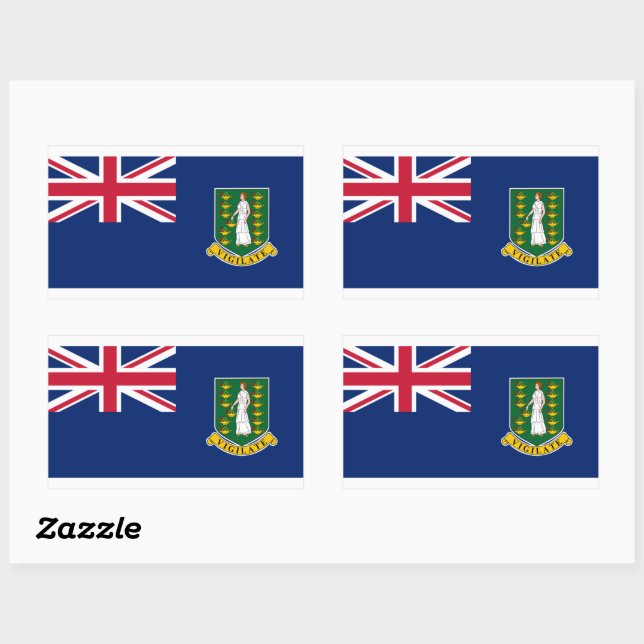 Rectangulaire Sticker Drapeau des Îles Vierges britanniques BVI (Feuille)