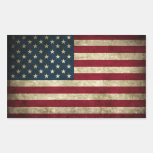 Rectangulaire Sticker Drapeau Grunge USA