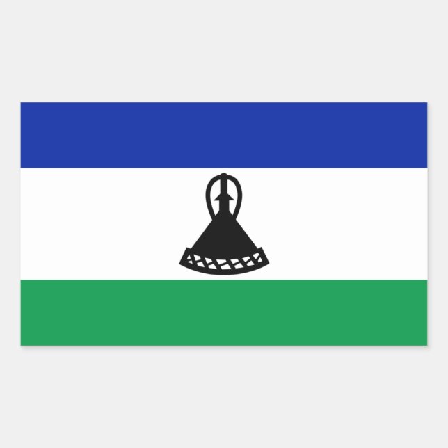 Rectangulaire Sticker Drapeau Lesotho (Devant)