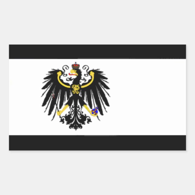 Rectangulaire Sticker Drapeau Prussia* (Devant)