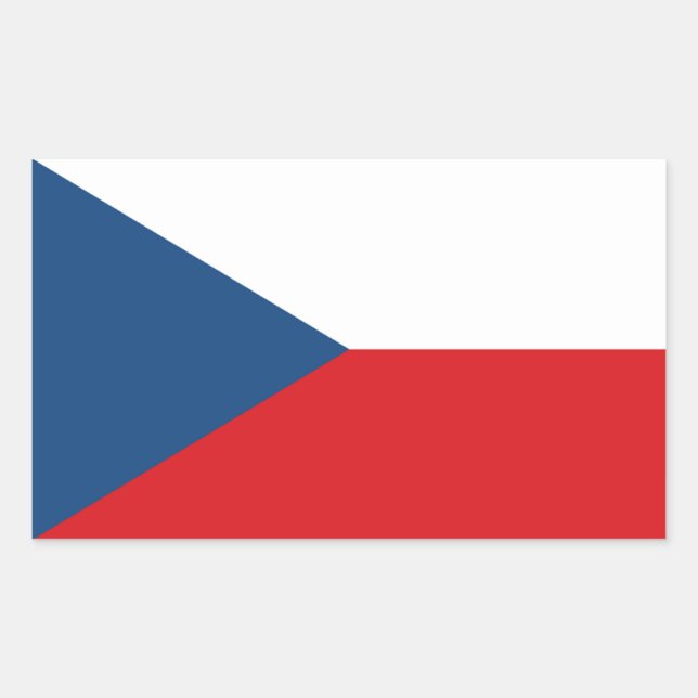 Rectangulaire Sticker Drapeau République Tchèque (Devant)