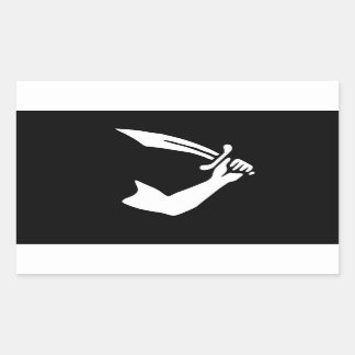 Rectangulaire Sticker du drapeau pirate de Thomas Tew