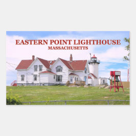 Rectangulaire Sticker Eastern Point Lighthouse, Massachusetts