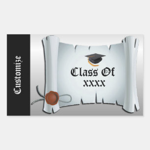Rectangulaire Sticker en argent de la classe de graduation perso