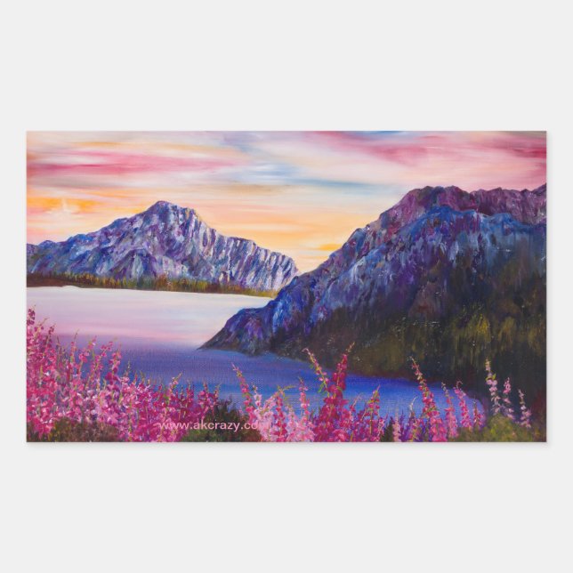 Rectangulaire Sticker en coton de l'Alaska (Devant)