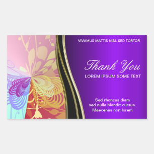 Rectangulaire Sticker en Merci Abstrait brillant violet