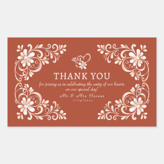 Rectangulaire Sticker en Merci Chic Chic Rust Sunset