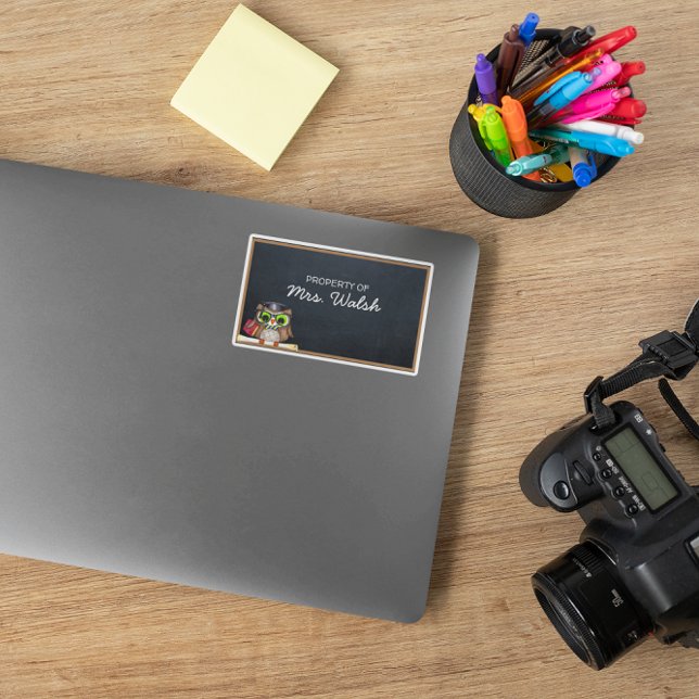 Rectangulaire Sticker enseignant personnalisé Wise Owl (Créateur téléchargé)