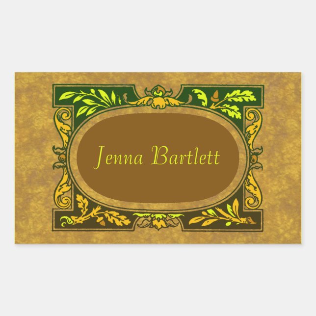 Rectangulaire Sticker Ex Libris Cartouche (Devant)