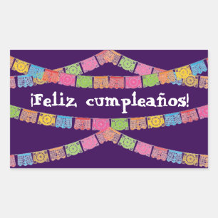 Rectangulaire Sticker Feliz Cumpleanos