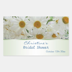 Rectangulaire Sticker Fête des mariées Fleurs marguerites blanch