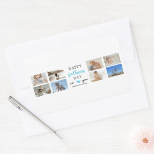Rectangulaire Sticker fête des pères   Photos personnalisés