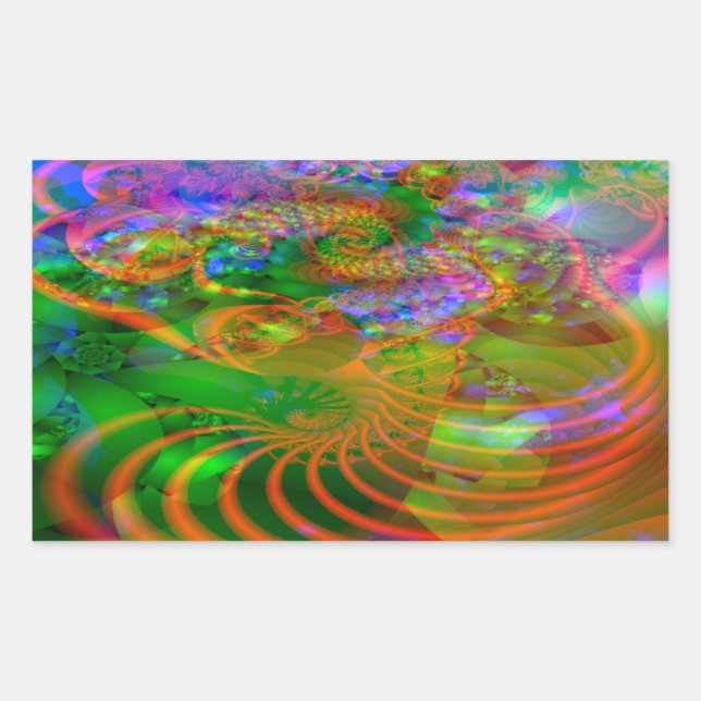 Rectangulaire Sticker fractal (Devant)
