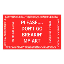 Sticker fragile de l'artiste