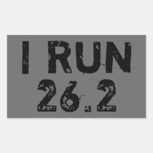 Rectangulaire Sticker Gray I Run 26.2