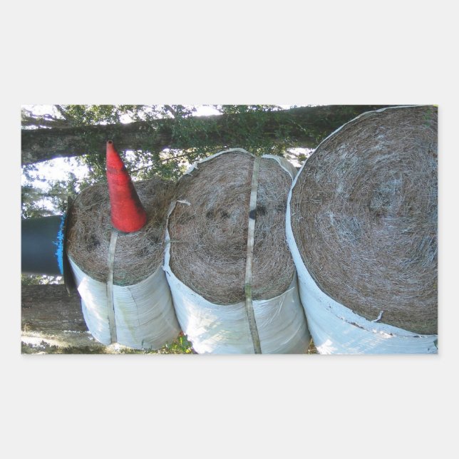 Rectangulaire Sticker Hay Snowman (Devant)