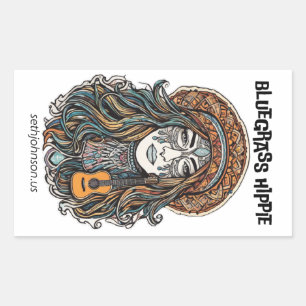 Rectangulaire Sticker Hippie Bluegrass