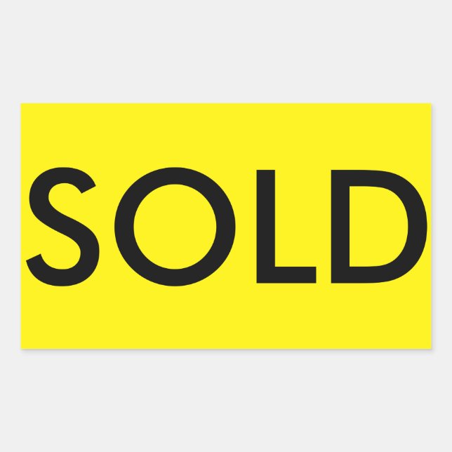 Rectangulaire Sticker immobilier VENDU pour panneau (Devant)