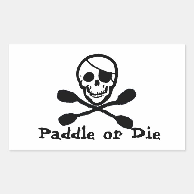 Rectangulaire Sticker Kayak Drapeau pirate (Devant)