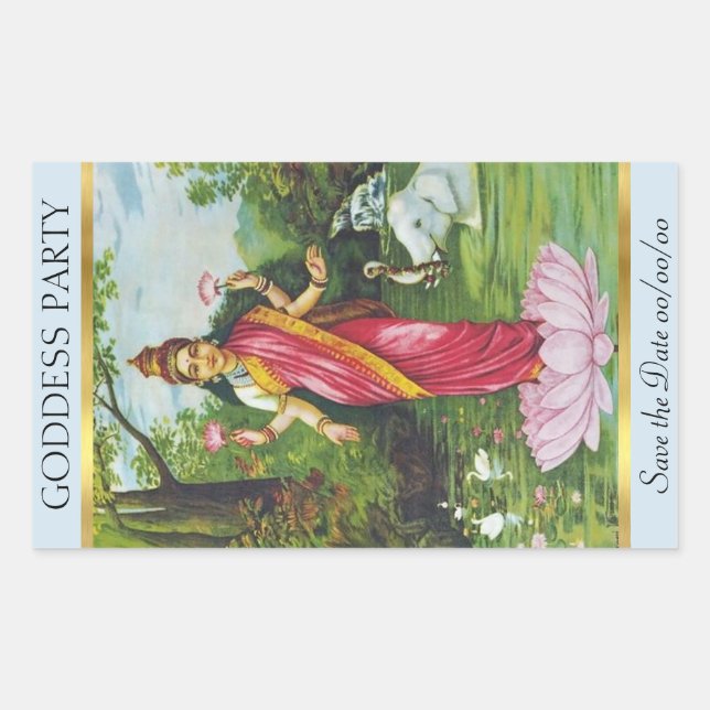 Rectangulaire Sticker Lakshmi Save-the-Date (Devant)