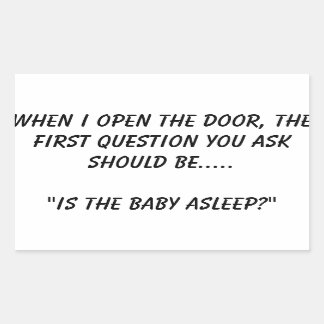 Rectangulaire Sticker "Le bébé dort"