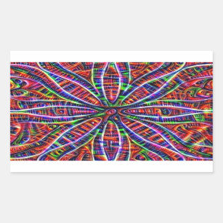 Rectangulaire Sticker Lotus psychédélique