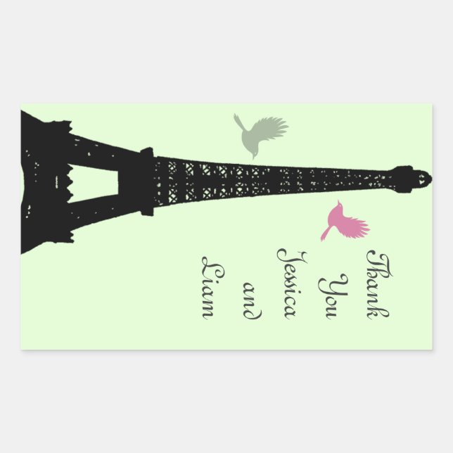 Rectangulaire Sticker Merci Inséparable (vert) (Devant)