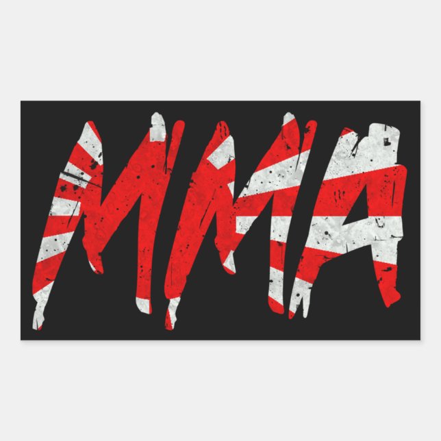 Rectangulaire Sticker MIXED MARTIAL ART Drapeau Sun Levant japon (Devant)