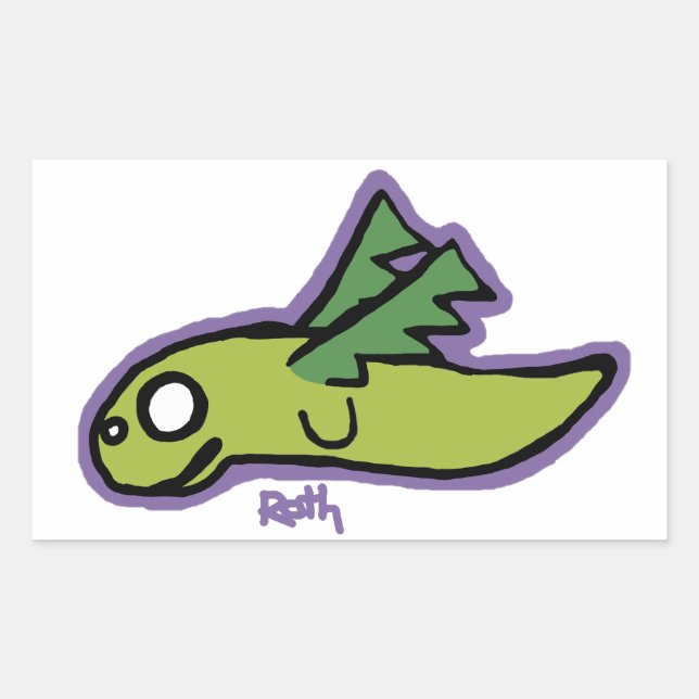 Rectangulaire Sticker Monster Volant (Devant)