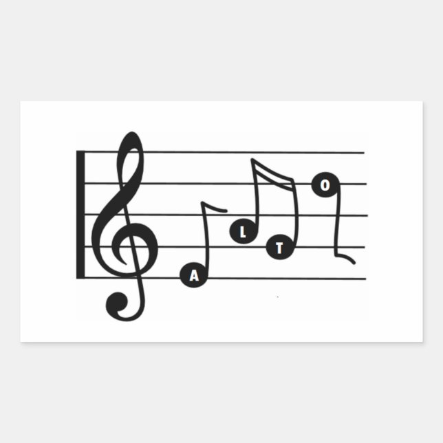 Rectangulaire Sticker musical Alto Singer (Devant)