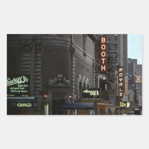 Rectangulaire Sticker NYC Théâtre Vintage District Sur Broadway