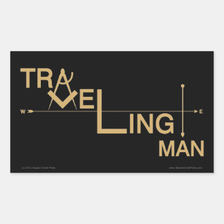Rectangulaire Sticker Oblong Homme Voyageur