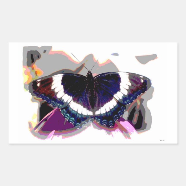 Rectangulaire Sticker papillon (Devant)