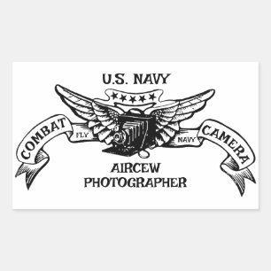 Rectangulaire Sticker photographe de l'équipage de l'US Navy