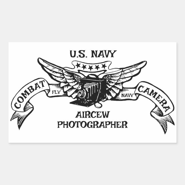 Rectangulaire Sticker photographe de l'équipage de l'US Navy (Devant)