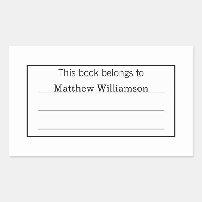Rectangulaire Sticker plaque personnalisée (Devant)