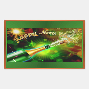Rectangulaire Sticker Pop Champagne