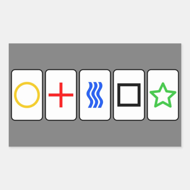 Rectangulaire Sticker pour cartes Zener - Gris (Devant)