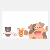 Sticker pour cochons de dessin mignon