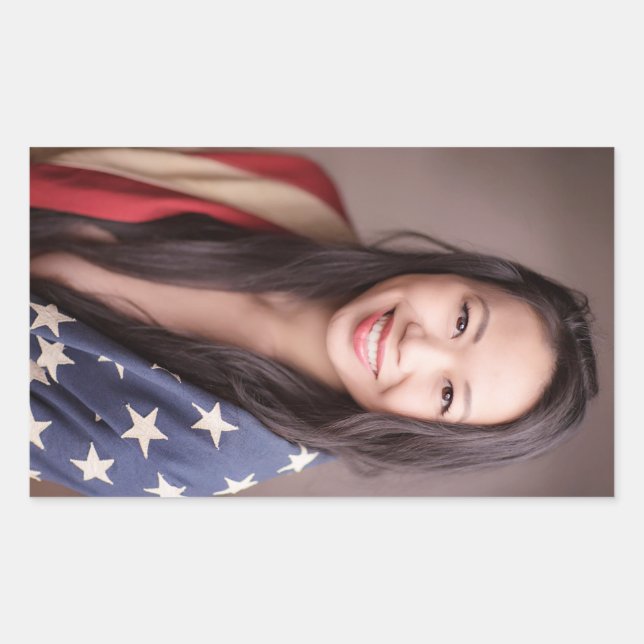 Rectangulaire Sticker pour drapeau américain non censuré Juliet (Devant)