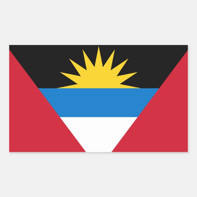 Rectangulaire Sticker pour Drapeau Antigua-et-Barbuda (Devant)