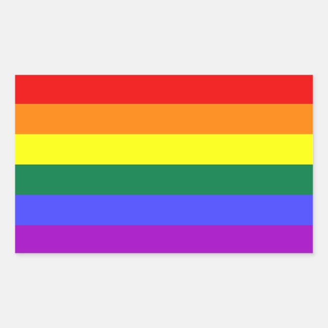 Rectangulaire Sticker pour drapeau de la fierté arc-en-ciel (Devant)
