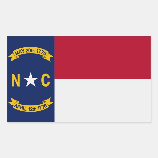 Rectangulaire Sticker pour drapeau de l'État de Caroline du Nord (Devant)