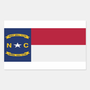 Rectangulaire Sticker pour drapeau de l'État de Caroline du Nord