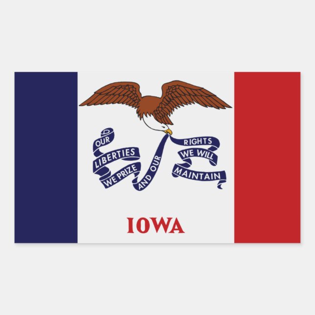 Rectangulaire Sticker pour drapeau de l'État de l'Iowa (Devant)