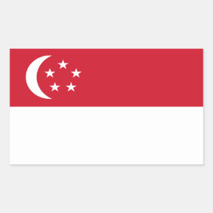 Rectangulaire Sticker pour drapeau de Singapour