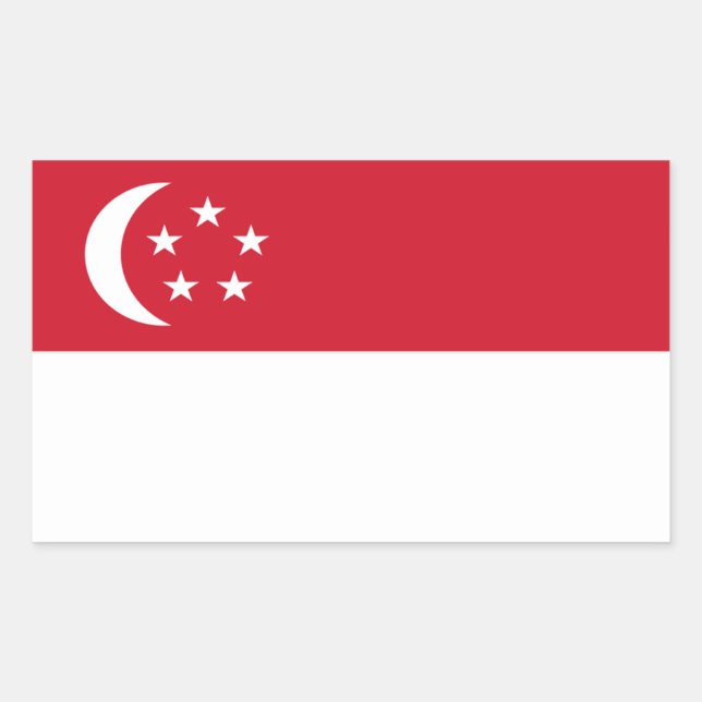 Rectangulaire Sticker pour drapeau de Singapour (Devant)