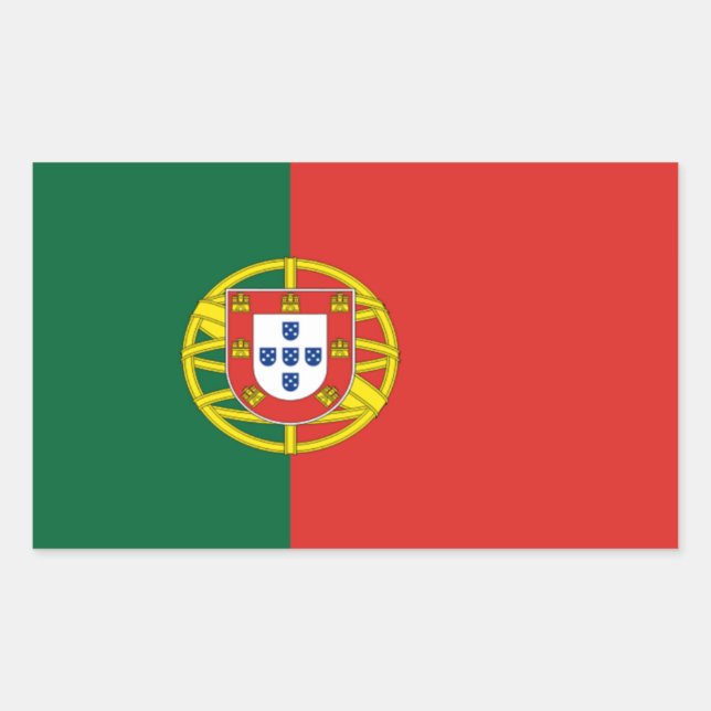 Rectangulaire Sticker pour drapeau du Portugal (Devant)